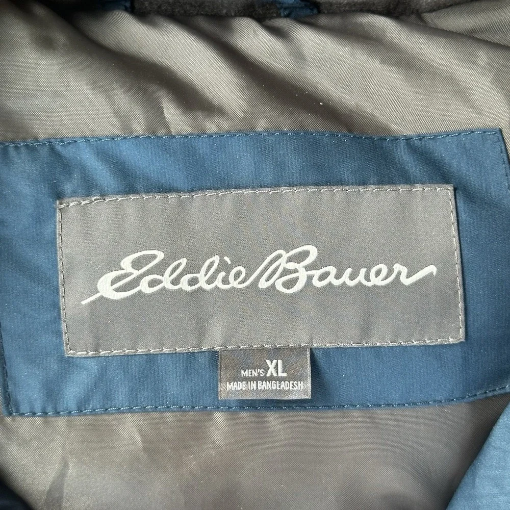 Eddie Bauer EB650 Down Puffer Vest Mens XL Blue Fullzip Outdoor Hiking
